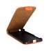 iPhone 5c - Genuine Leather Up Down Flip Protective Phone Cover Case - Pink